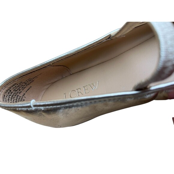 J.Crew Factory Mary Jane Ballet Flats Metallic Gold Bow Straps 7M NEW - Picture 12 of 14